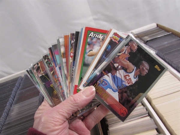 3 LONG 3-ROW BOXES OF ASSORTED SPORTS CARDS #3