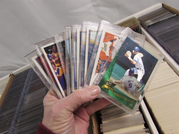 3 LONG 3-ROW BOXES OF ASSORTED SPORTS CARDS #3