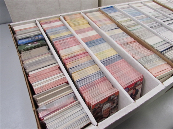 3 4-ROW BOXES OF MIXED SPORTS CARDS #7