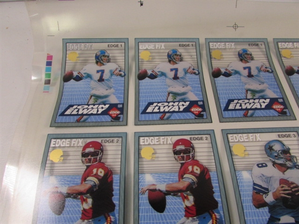 3 UNCUT SHEETS OF UNCUT TRANSPARENT FOOTBALL CARDS