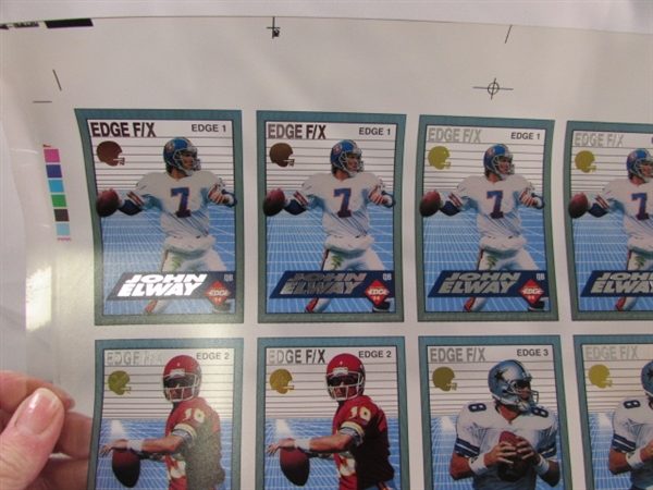 3 UNCUT SHEETS OF UNCUT TRANSPARENT FOOTBALL CARDS