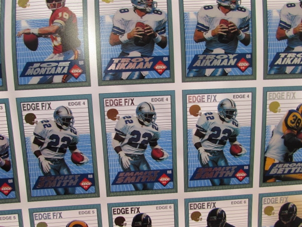 3 UNCUT SHEETS OF UNCUT TRANSPARENT FOOTBALL CARDS