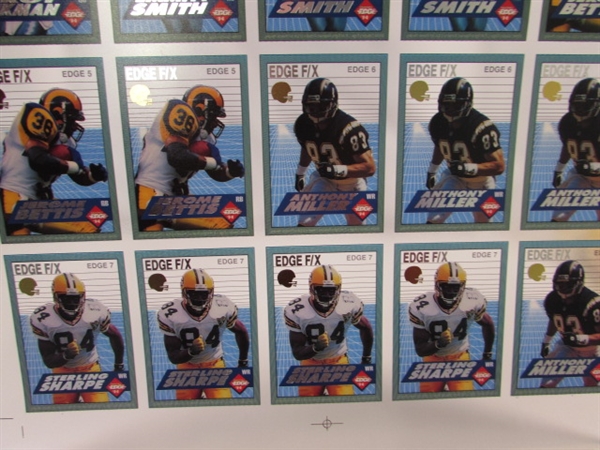 3 UNCUT SHEETS OF UNCUT TRANSPARENT FOOTBALL CARDS