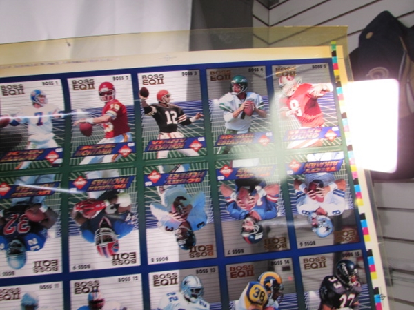 3 UNCUT SHEETS OF UNCUT TRANSPARENT FOOTBALL CARDS