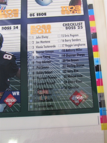 3 UNCUT SHEETS OF UNCUT TRANSPARENT FOOTBALL CARDS