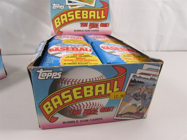 2 NOS BOXES OF TOPPS UNOPENED BASEBALL/GUM PACKS