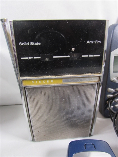 ASSORTED SMALL ELECTRONICS CELL PHONES, RADIOS, CALCULATORS, CLOCKS & MORE