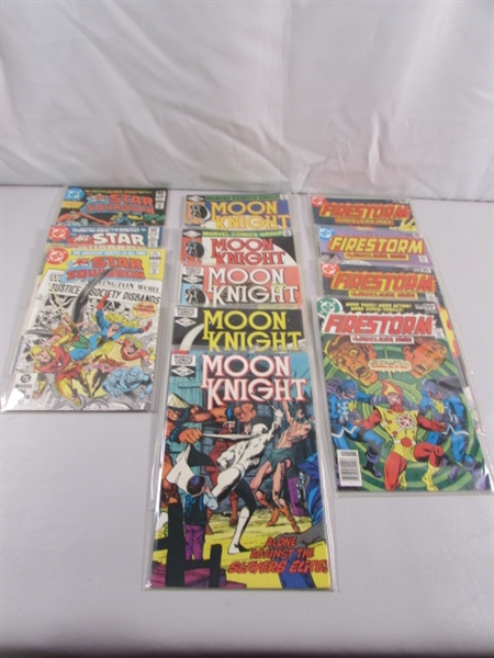 VINTAGE COMIC BOOKS - ALL STAR SQUADRON, MOON KNIGHT & FIRESTORM