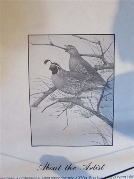 SHERRIE RUSSELL MELINE LIMITED EDITION 619/650 QUAIL PRINT - SIGNED & DATED W/COA