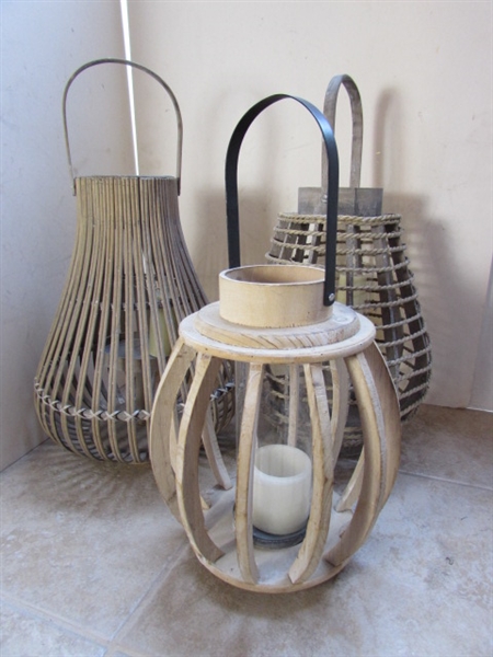 DECOR - WOOD VESSELS W/FLAMELESS CANDLES