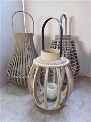 DECOR - WOOD VESSELS W/FLAMELESS CANDLES