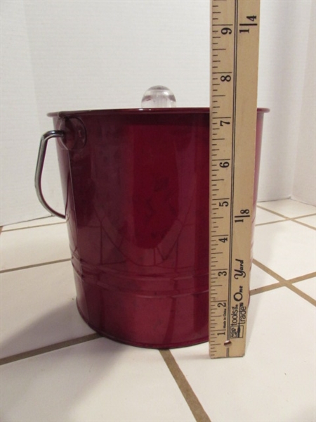 VINTAGE SHANGHAI SERVING BOWL, BLACK PEDASTAL PLATE & ICE BUCKET