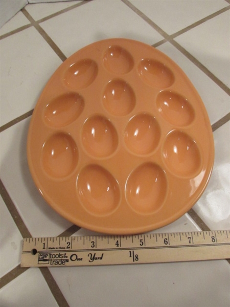 2 CERAMIC DEVILED EGG PLATES