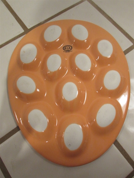 2 CERAMIC DEVILED EGG PLATES