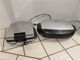 GE WAFFLE IRON & GEORGE FOREMAN GRILL