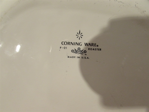 CORNING WARE BLUE CORNFLOWER CASSEROLES & CORELLE COVERED CASSEROLE