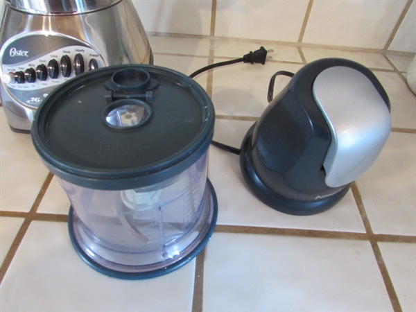 OSTER 16-SPEED BLENDER, NINJA CHOPPER & SLICING TOOL