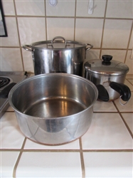 REVERE WARE POTS & STAINLESS STEEL STOCK POT