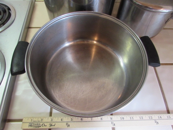 REVERE WARE POTS & STAINLESS STEEL STOCK POT