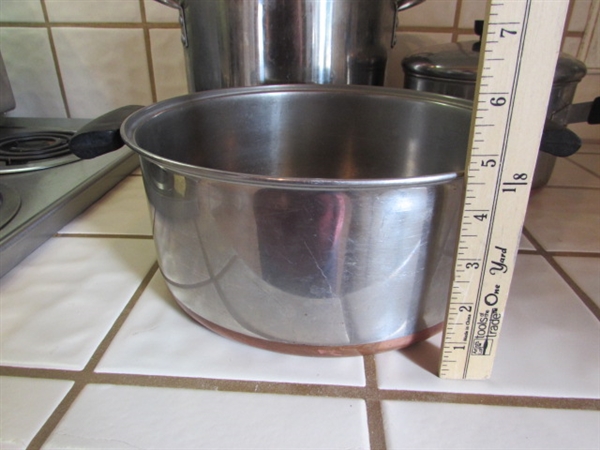 REVERE WARE POTS & STAINLESS STEEL STOCK POT