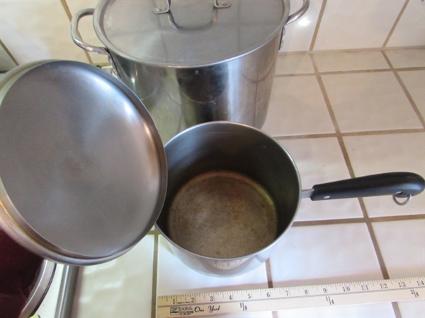 REVERE WARE POTS & STAINLESS STEEL STOCK POT