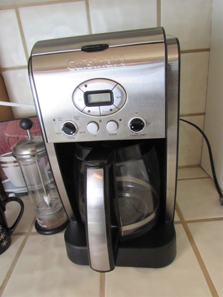 CUISINART 14-CUP COFFEE MAKER, MUGS, FROTHER & MORE