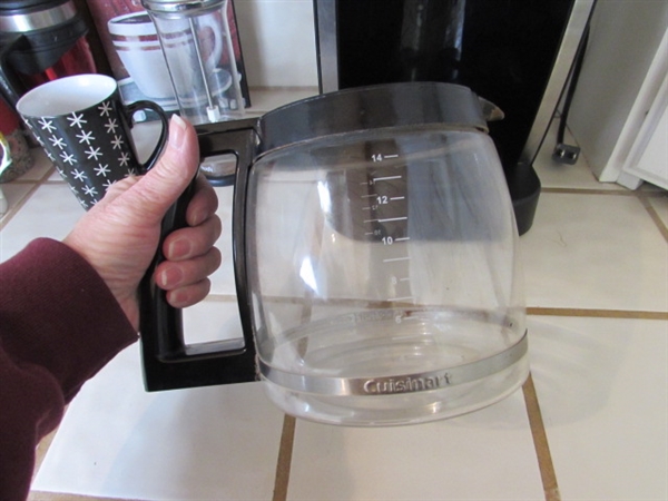 CUISINART 14-CUP COFFEE MAKER, MUGS, FROTHER & MORE