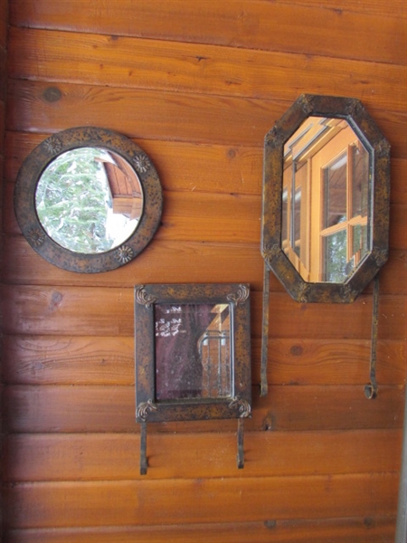 DECORATIVE MIRRORS W/METAL FRAMES