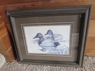 SHERRIE RUSSELL FRAMED PRINT "CANVAS BACKS" - LIMITED EDITION 60/100 - SIGNED & NUMBERED W/COA