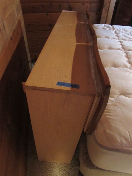 CALIFORNIA KING MATTRESS & SPLIT BOXSPRINGS W/METAL FRAME & HEADBOARD - COMES W/MATTRESS PAD