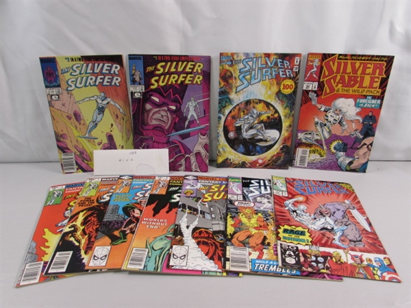 VINTAGE SILVER SURFER & SILVER SABLE COMIC BOOKS