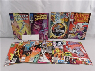 VINTAGE SILVER SURFER & SILVER SABLE COMIC BOOKS