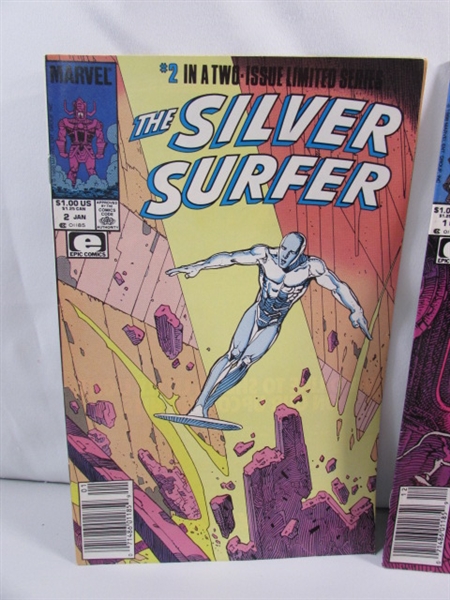 VINTAGE SILVER SURFER & SILVER SABLE COMIC BOOKS