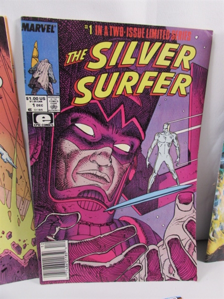 VINTAGE SILVER SURFER & SILVER SABLE COMIC BOOKS