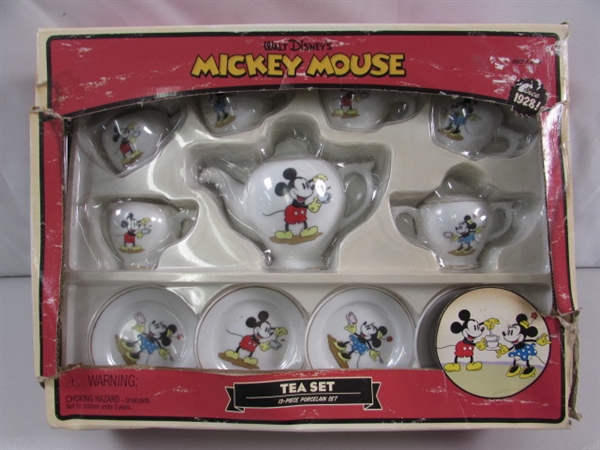 VINTAGE PORCELAIN MICKEY MOUSE MINIATURE TEA SET