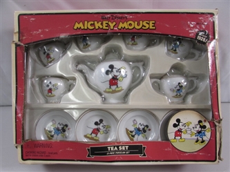 VINTAGE PORCELAIN MICKEY MOUSE MINIATURE TEA SET