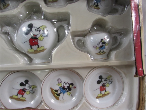 VINTAGE PORCELAIN MICKEY MOUSE MINIATURE TEA SET