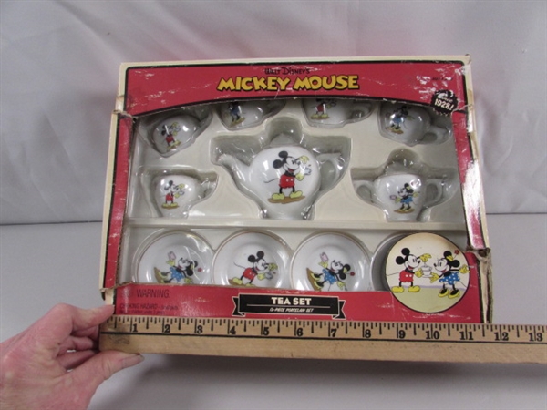 VINTAGE PORCELAIN MICKEY MOUSE MINIATURE TEA SET