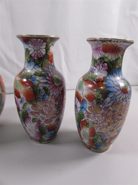 ASIAN PORCELAIN, VASES & LIDDED POTS