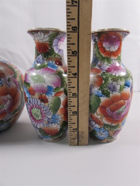 ASIAN PORCELAIN, VASES & LIDDED POTS