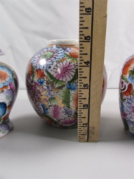 ASIAN PORCELAIN, VASES & LIDDED POTS