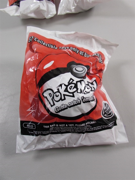 NEW & SEALED BURGER KING POKEMON TOYS - ALL HAVE DIFFERENT NUMBERS ON THE BAGS