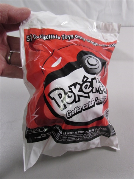 NEW & SEALED BURGER KING POKEMON TOYS - ALL HAVE DIFFERENT NUMBERS ON THE BAGS