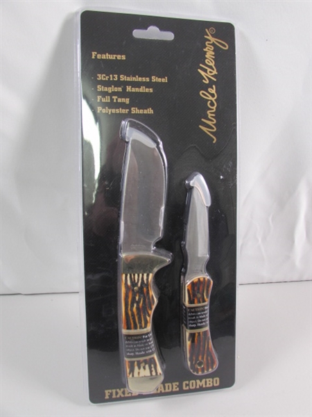 NEW UNCLE HENRY'S FIXED BLADE KNIFE SET