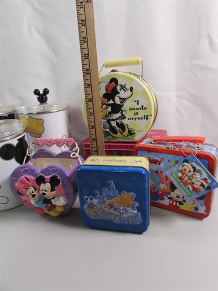 METAL MICKEY MOUSE CANISTERS & MICKEY/MINNIE TINS & MORE