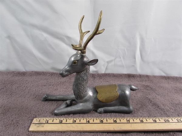 GLASS & METAL DEER FIGURINES