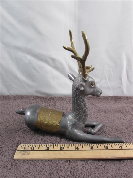 GLASS & METAL DEER FIGURINES