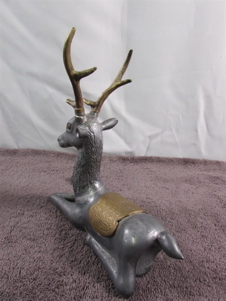 GLASS & METAL DEER FIGURINES