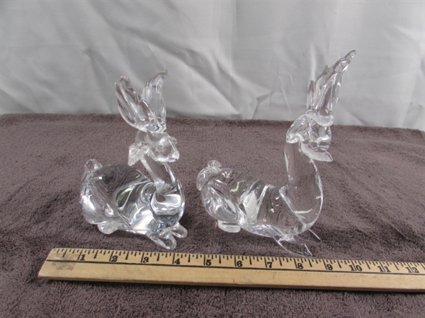 GLASS & METAL DEER FIGURINES