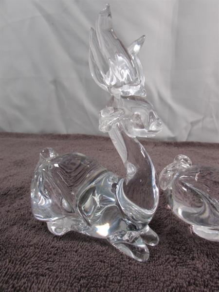 GLASS & METAL DEER FIGURINES